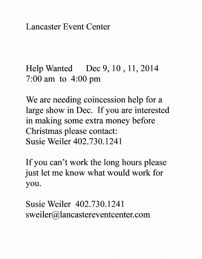 Lancaster Help Wanted