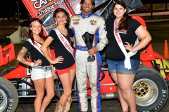 Eagle-09-05-15-IMCA-Nationals-565-John-Carney-II-with-2015-Miss-Eagle-Raceway-finalist-Kayla-Meidinger-Zoe-Dalton-Robin-Brunison-JoeorthPhotos-Copy